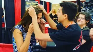 Giving Ann Marie Crouch her Necklace at PMC #powerrangers #wildforce