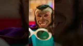 When your cosmetic surgeon is a MONKEY! 🐒✨ #PetGlowUp #MonkeyMagic #CatTransformation #DIYBeauty #Sq