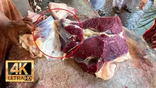 Greatest Meat Cutting Process With Live Meat Selling {4K} {60fps} || Meat Cutting ASMR Video
