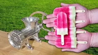 ASMR Food Experiment: Jonny Popsicle Watermelon VS Meat Grinder (ASMR No Talking)