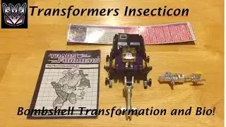 Andrews Collectibles - 1985 G1 Transformer Insecticon Bombshell Bio, Transformation & Review