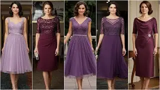 Tea Length Mother of Bride Dresses in Purple Color - Wedding Dress Trends in 2025