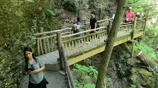 Lower Gorge Falls inside Bushkill Falls Trail walk, Bushkill, PA - May 27, 2023