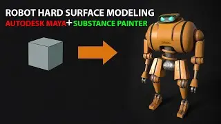 Robot Hard Surface Modeling | Maya + Substance 3D Painter