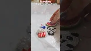 Pinteresty Bead embroidery brooch🪡🍉🐼#ytshorts #diy #diybrooch #pinterestinspired#shorts