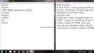 The border and align attributes of table tag in HTML