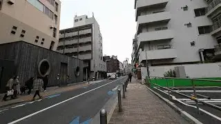 【Japan Walk】Minatoku, Tokyo: Walk through Roppongi Imoaraizaka.