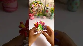 Diy cotton buds flower pot 🧿💐 #shorts #youtubepartner #creativeart #flowervase #cottonbud  #craft