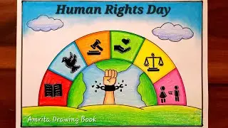 Human Rights day poster drawing easy,10th dec| How to Draw Human right day drawing | Law Day Drawing