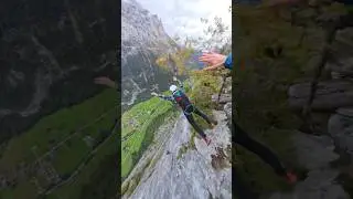 running of cliffs in Switzerland 🇨🇭 #mountains #adrenaline #nature #basejump #flying #extreme