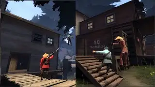 Tf2 eine runde training (air shots , stairstabs,air headshots,air blast)
