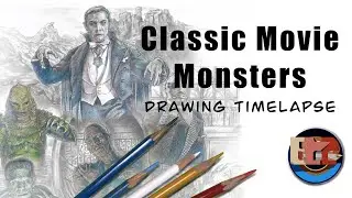 Classic Movie Monsters - art timelapse 2023