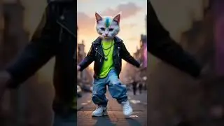Urban Vibes: Kittens in Hip-Hop Style 💃#streetkittens #hiphopfashion #citylife #catvideo #dancevideo
