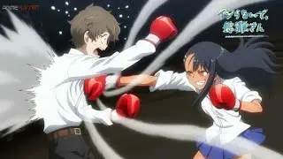 Nagato boxea y le enseña al senpai y a sus amigas (Ijiranaide, Nagatoro-san)