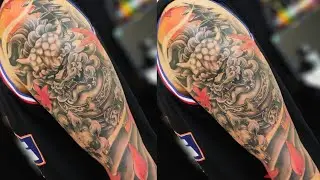 Foo Dog Tattoo | Black and Grey | Tattoo Time Lapse