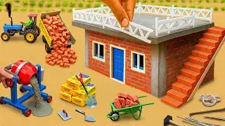 Short Circuit House Fire | DIY Mini Brick House with Staircase and Railing Making Science Project