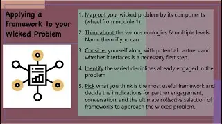 How to apply frameworks to Wicked Problems