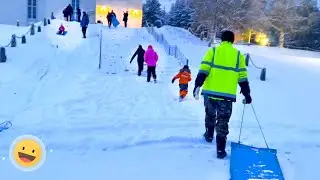 WINTER OUTDOOR ideas for kids! SLEIGHING! SNOW Sledding #snow fun | ★ HELLOARTIE | #kidstv