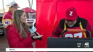 Kansas City Chiefs fans wait in line hours before GEHA Field at Arrowhead Stadium opens