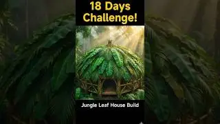 Primitive Jungle House from Leaves & Branches - ASMR Silent Build #bushcraft
