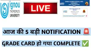 IGNOU 18th december 2025 NEW NOTIFICATION GRADE CARD NEW ADMISSION   #livestream