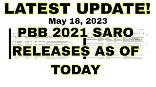 PBB 2021 SARO releases as of today May 18, 2023.