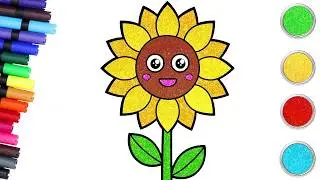 Sunflower Drawing Made Easy 🌻😄 | Learn Drawing for Kids ✏️ | HooplaKidz BabySitter