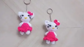 Crochet Amigurumi Hello kitty 🐈😺 Keychain | Amigurumi KeychainTutorial | Rooftop Garden and Crafts. 