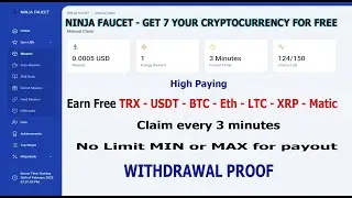 NINJA FAUCET - GET 7 YOUR CRYPTOCURRENCY FOR FREE - WITHDRAWAL PROOF