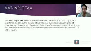Business Tax: Input, Output and other Percentage Taxes