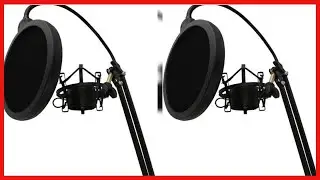 Pyle Microphone Boom Suspension Stand - Scissor Spring Arm Floor Mic Stand with Shock Mount & Pop Fi