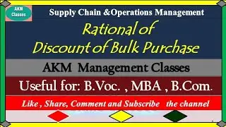 Rational of Discount of Bulk Purchase