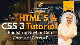 html and css tutorial for beginners in hindi | Bootstrap Navbar Card Carousel |  #11