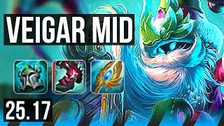 VEIGAR vs KATARINA (MID) | 800+ games, 9/5/17 | EUW Grandmaster | 25.17