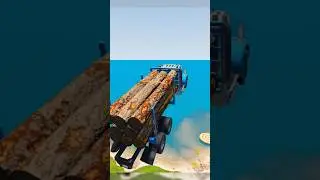 Extreme Drop Test with a Loaded Log Truck | BeamNG.drive