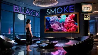 BLACK SMOKE | Luxury Night Screensaver Art in 4K | Modern Penthouse Ambience