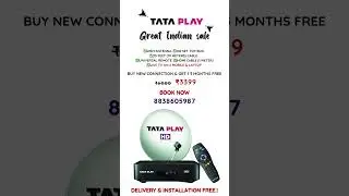 🎉 Tata Play (Tata Sky) New Connection at Just ₹3399 for 13 Months! | Limited Time Offer 🎉