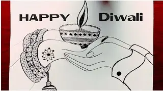 How To Draw Hands Holding Diya Drawing Step By Step/Diwali Drawing/Pencil Drawing/Easy Drawing