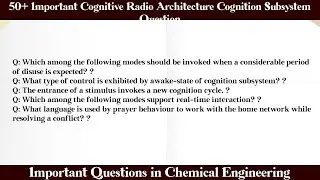MCQ Questions Cognitive Radio Architecture Cognition Subsystem with Answers