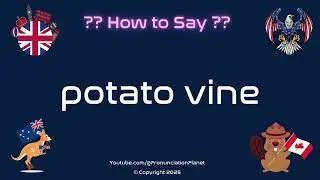 🥔 🌿 How to Pronounce potato vine? (CORRECTLY) | Pronunciation Planet
