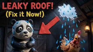 PANDA'S LEAKY ROOF REPAIR CHALLENGE! 🔨 Learn Tools & Farm Construction Skills ! Amazing Sumo TV