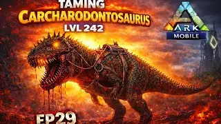 Taming the Mighty Carcha! | Ark ultimate mobile edition gameplay 29 | Carcharodontosaurus Taming