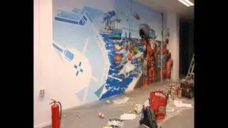kantoor wandschildering