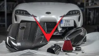 Toyota Supra Escape6 | Mont&aacute;ž karbonov&eacute;ho s&aacute;n&iacute; Eventuri