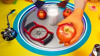 Fresh Apple Ice Cream Rolls | ASMR 🎧