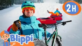 Silly Snow Fun! Tubing Down the Mountain | Blippi | Moonbug Kids - Fun Zone