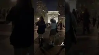 Live Jazz rocking out at Washington Square Park Arch, Manhattan NYC