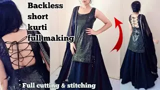 Make🔥 trendy short kurti 👌for your skirt in very easy steps / padded short kurti for lehnga