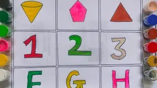 Learn Shapes, Numbers & Alphabets | Diamond, Pentagon, Triangle | 1 to 3 | F G H