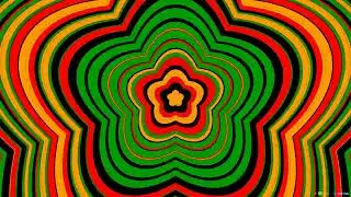 Symmetry in Motion: Shape Streams Floral Tunnel, Retro Orange Green Colors, Flower Tunnel Background